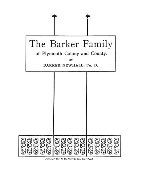 Barker Family of Plymouth Colony County Higginson Book Company