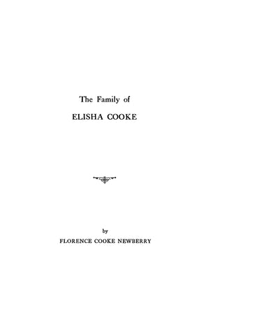 COOKE: Family of Elisha Cooke 1934