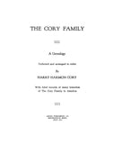 CORY Family genealogy, with brief records of many branches of the Cory family in America 1941