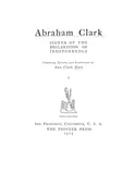 CLARK: Abraham Clark Signer of the Declaration of Independence 1923