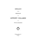 COLLAMER: Genealogy of the Descendants of Anthony Collamer of Scituate, MA 1915