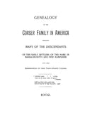 CORSER: Genealogy of the Corser family in America 1902