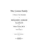 CORSON: The Corson Family: A History of the Descendants of Benjamin Corson 1906?