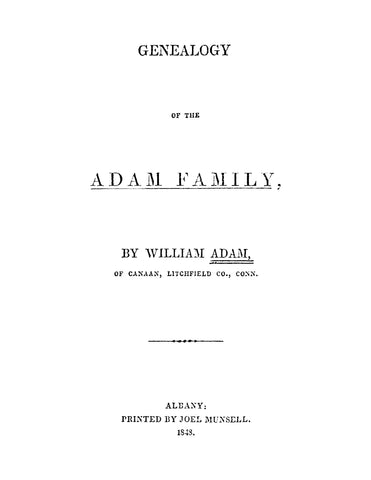 ADAM: Genealogy of the Adam Family (Softcover)