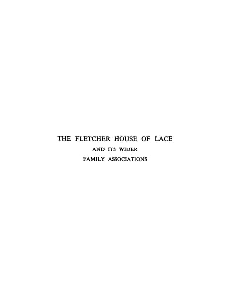 FLETCHER: The Fletcher House of Lace and its Wider Family Associations ...