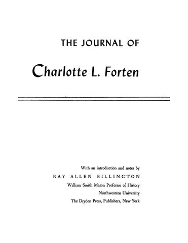 FORTEN: The Journal of Charlotte L Forten