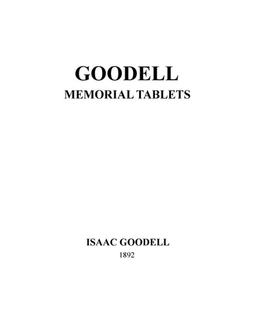 Goodell memorial tablets 1892