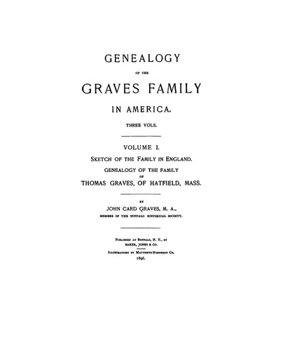 GRAVES: Genealogy of the Graves family in America 1896