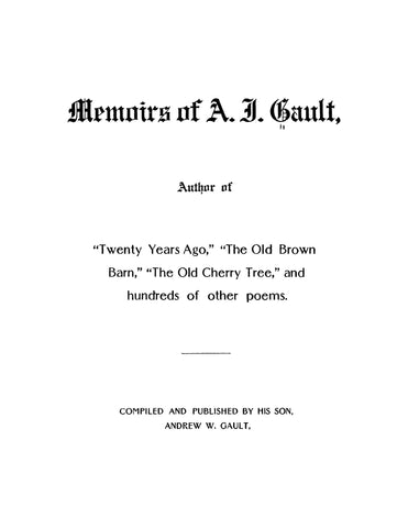 GAULT: Memoirs of A J Gault. (Softcover)