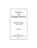 GRIGGS: Genealogy of the Griggs Family 1926