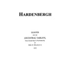 HARDENBERGH, Leaves out of Ancestral Tablets, from Colonial Days to the Present Era 1893