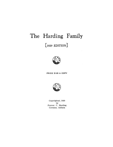 HARDING Family, 1929 edition