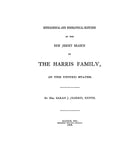 HARRIS: Genealogical and biographical sketches of the New Jersey branch of the Harris family in the United States 1888