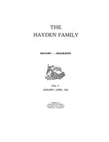 HAYDEN Family Magazine, Vol. V, Including History, Biography and Family Records.