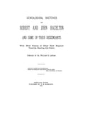 HAZELTON: Genealogical sketches of Robert and John Hazelton & some descendants. 1892