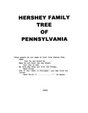 HERSHEY Family Tree of Pennsylvania 2002