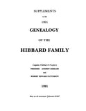 HIBBARD: Supplements to the 1901 "Genealogy of the Hibbard Family"