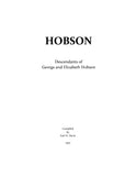 HOBSON: Descendants of George and Elizabeth Hobson, VA, NC, OH & IN 1957