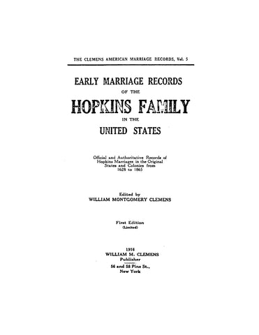 HOPKINS Family marriages 1916