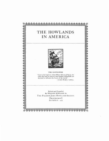 HOWLAND: The Howlands in America 1939