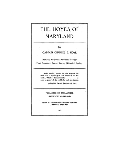 HOYES of Maryland 1942