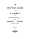 HUMPHREY: The Humphreys Family in America, Volume 2 1886