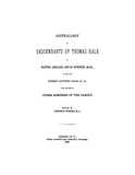 HALE: Genealogy of descendants of Thomas Hale of Walton, England and of Newbury, MA 1889