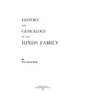 HINDS: History and Genealogy of the Hinds Family 1899