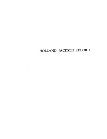 HOLLAND - JACKSON Record, with related Hoyle - Swofford history 1959