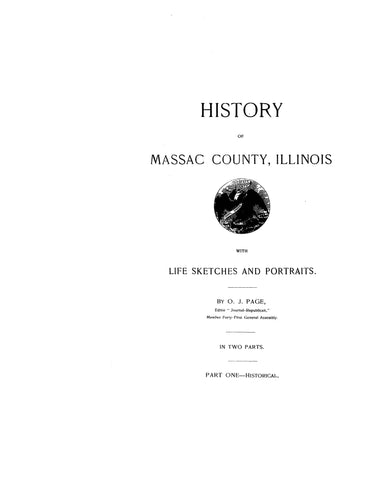 MASSAC, IL: History of Massac County, Illinois with Life Sketches and Portraits