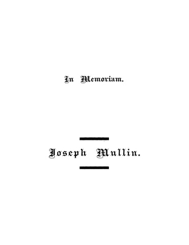 MULLIN: In Memoriam Proceedings of the State and Assembly of the State of New York on the Life and Character of Joseph Mullin (Softcover)