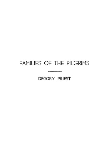 PRIEST: Families of the Pilgrims - Degory Priest (Softcover)