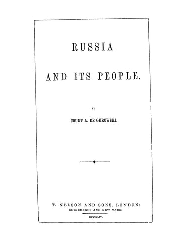 RUSSIA: Russia and its People