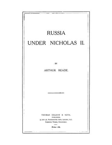 RUSSIA: Russia under Nicholas II (Softcover)