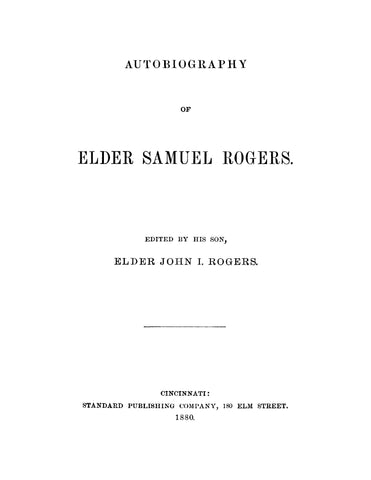 ROGERS: Autobiography of Elder Samuel Rogers