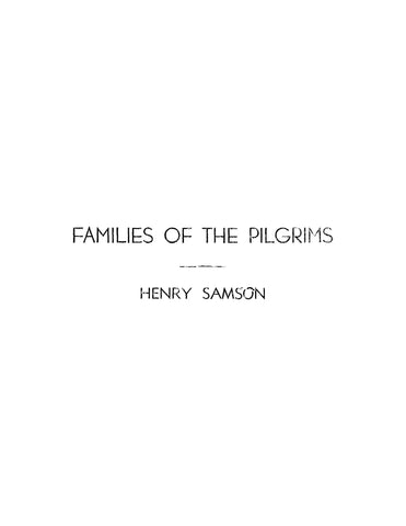 SAMSON: Families of the Pilgrims - Henry Samson (Softcover)