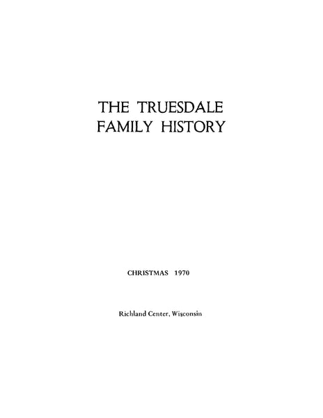 TRUESDALE: The Truesdale Family History (Softcover) – Higginson Book ...