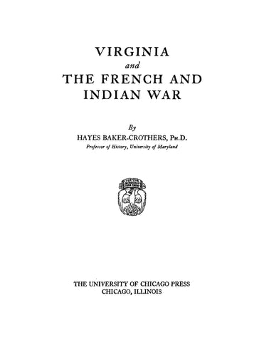 VIRGINIA:  Virginia and the French and Indian War (Softcover)