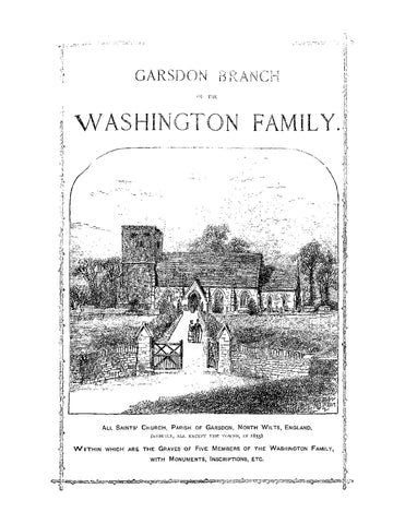 WASHINGTON: Garsdon Branch of the Washington Family (Softcover)