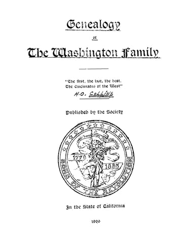 WASHINGTON: Genealogy of the Washington Family (Softcover)