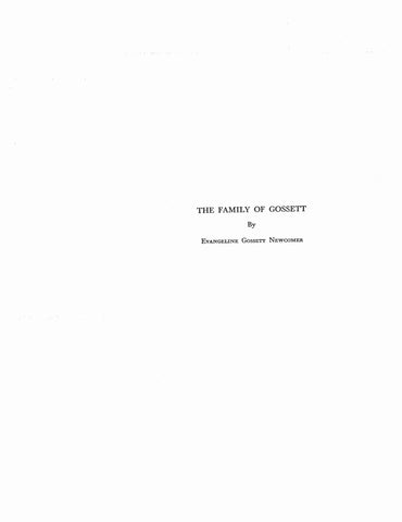 GOSSETT: The family of Gossett 1954