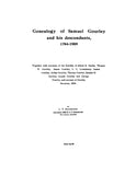 GOURLEY: Genealogy of Samuel Gourley and his Descendants.  1784-1909