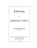 GREENLEAF: Genealogy of the Greenleaf family 1854