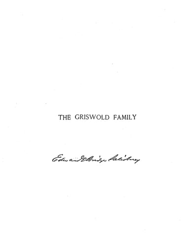 GRISWOLD The Griswold Family (of Connecticut) 1884