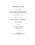 HADLEY: Genealogical record of the descendants of Moses Hadley and Rebecca Page, of Hudson NH 1887