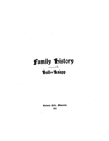 HALL - KNAPP Family history