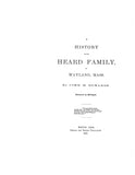 HEARD: History of the Heard family of Wayland, MA 1880