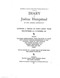 HEMPSTEAD: Diary of Joshua Hempstead, 1711-1758, with an acct of a journey made from New London to MD