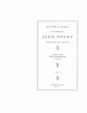 HENRY: Genealogy of the Descendants of John Henry of Bern Twp., Ahtens Co., Ohio 1922