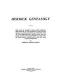 HERRICK GENEALOGY: One Line of Descent from James Herrick, who Settled at Southampton, L.I., about 1653; 1950